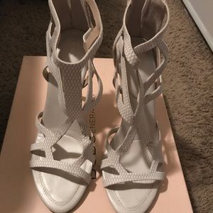 Bcbg white heels.